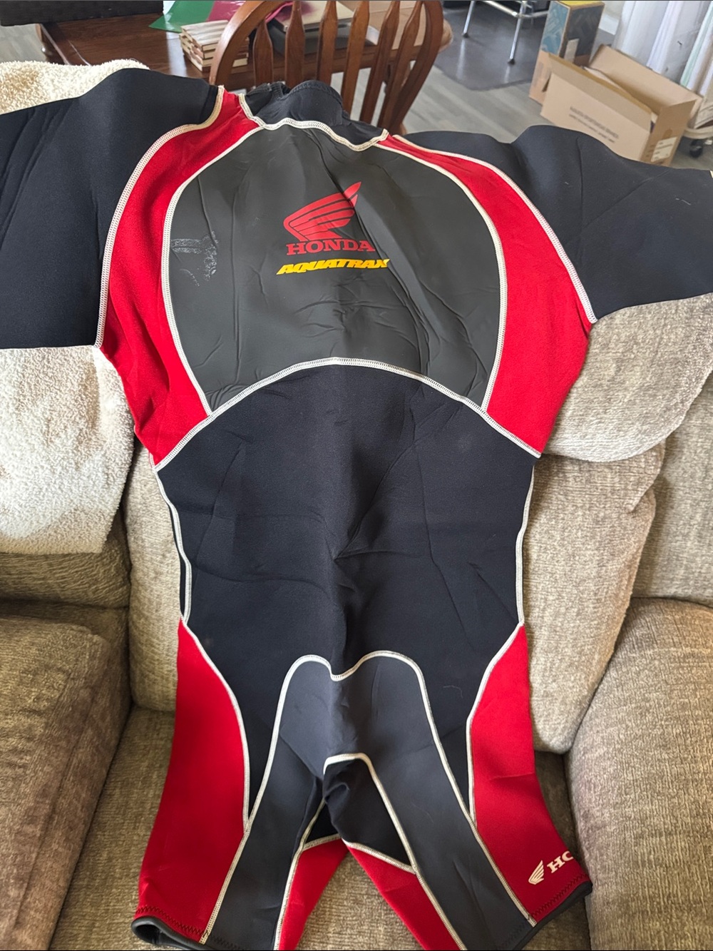 Honda mens One-Piece Wetsuit in Black and Red
